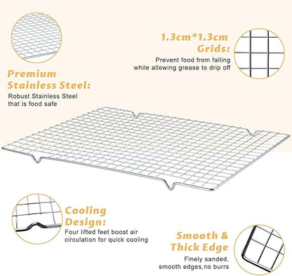 Baking Sheet with Cooling Rack - 17" x 11" x 0.5" Carbon Steel Cookie Sheet for Baking [1 Sheet + 1 Rack], Nonstick Baking Pan, Perfect for Baking, Roasting, and More - Image 4
