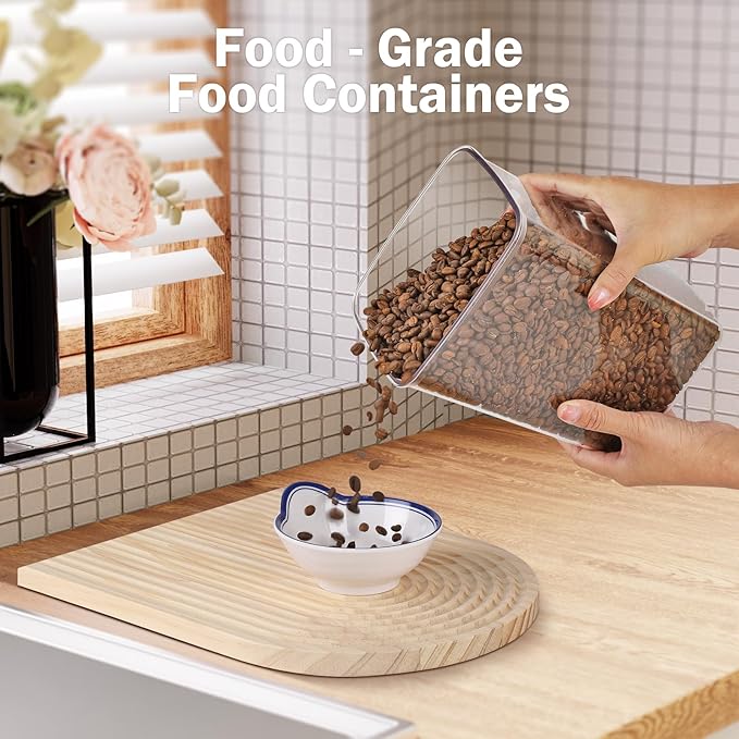 Melovom 8 Pcs Pop Food Storage Containers Airtight Food Storage Containers Set with Lids Kitchen Pantry Organization and Storage, 3.4Qt, 2.8Qt, 2.1Qt, 1.2Qt - Image 8
