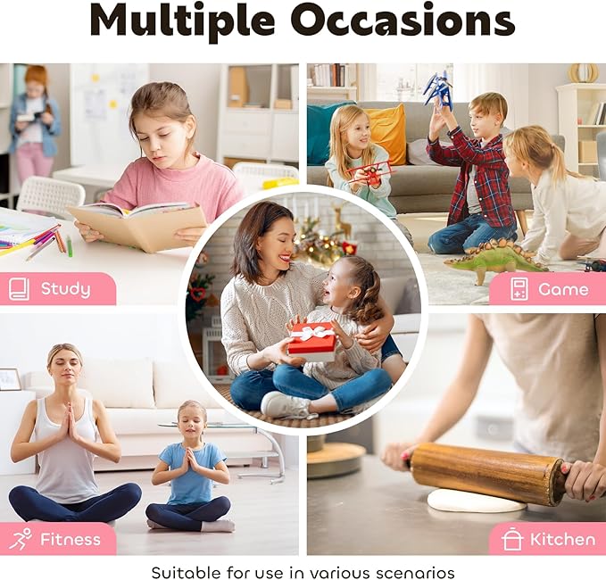 Conchstar Visual Timer for Kids 60-Minute - Countdown Timer with Optional Alarm, Focus Tool for ADHD & Autism, Time Management for Homework, Chores, Office, Kitchen, Teaching & Study Routines (Pink)