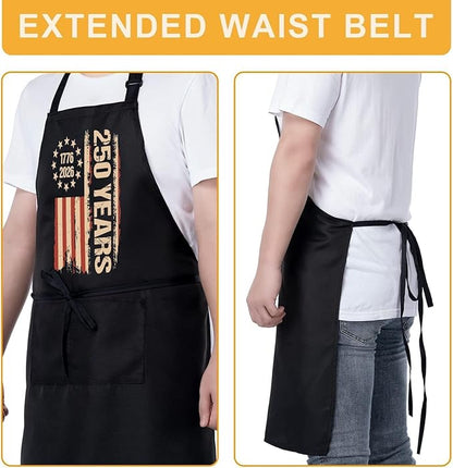 Us 250 Years Of Freedoms Apron With Pocket For Mens