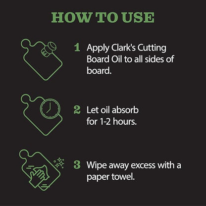 CLARK'S Bamboo Cutting Board Oil - Food Grade Mineral Oil for Wood Cutting Board - Scented with Lemongrass Essential Oils - Butcher Block Conditioner - Restores and Protects Wood - Made in USA,12oz