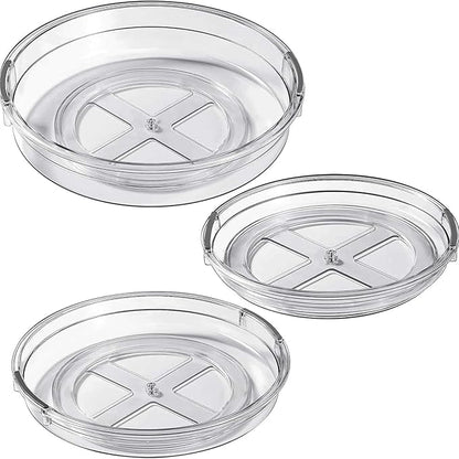 LAMU 3 Pack Lazy Susan Organizer Turntable for Cabinet, Condiment Organizer for Kitchen Pantry Organizers and Storage, Table Top, Fridge, Countertop, Spice Organization, 12'' 10.6'' 9.25'', Grey - Image 9