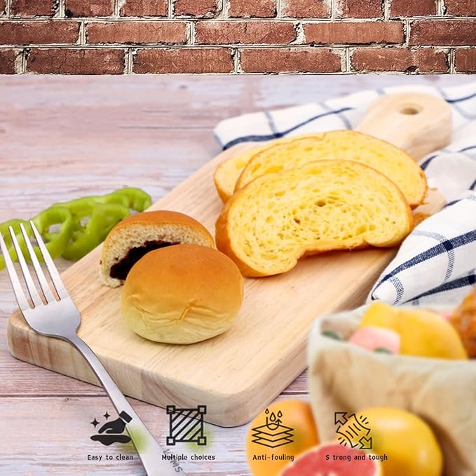 LZMS 4-Pack 13"x 5 1/2" Small Wood Serving Boards Set | Unfinished Wood Crafts with Handle | Mini Wooden Cutting Boards Bulk for Charcuterie,Cheese,Meat,Bread,Vegetabes & Fruits