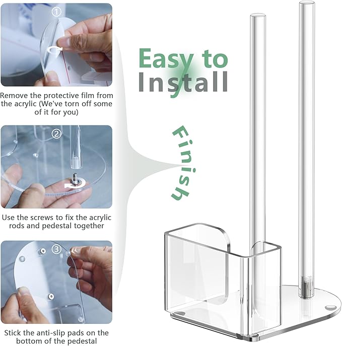Mason Jar Lid Storage Organizer, Space-Saving Holder for Mason/Canning Lids, Easy Access Rack for 12 Wide & 12 Regular Mouth Lids and Rings Inside Cabinet, Countertop (Acrylic)