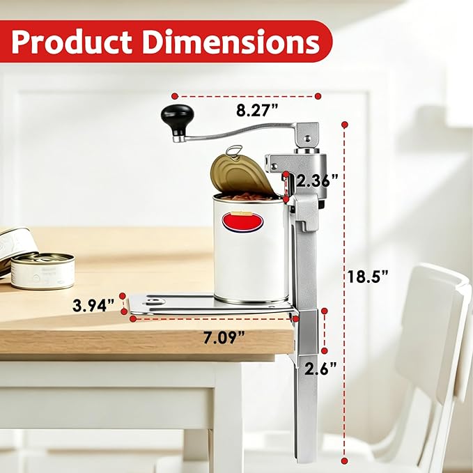 Commercial Manual Can Opener Heavy Duty for #10 Cans,Industrial Can Opener for Big Cans up to 11" Tall,Stainless Steel Blad and Base, Compatible with 11100 Models for Restaurant & Home Kitchen