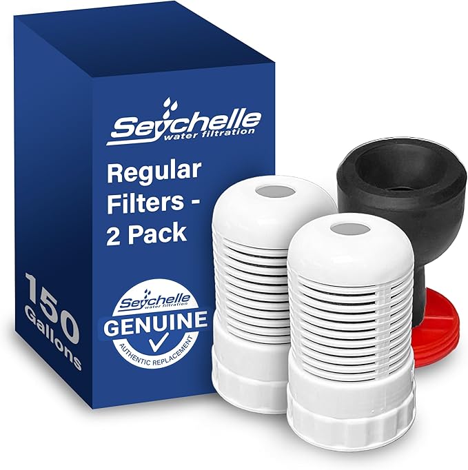 Seychelle Regular Replacement Filters for Gen 2 Dual Water Pitcher (Also Compatible with Alexapure Pitcher)