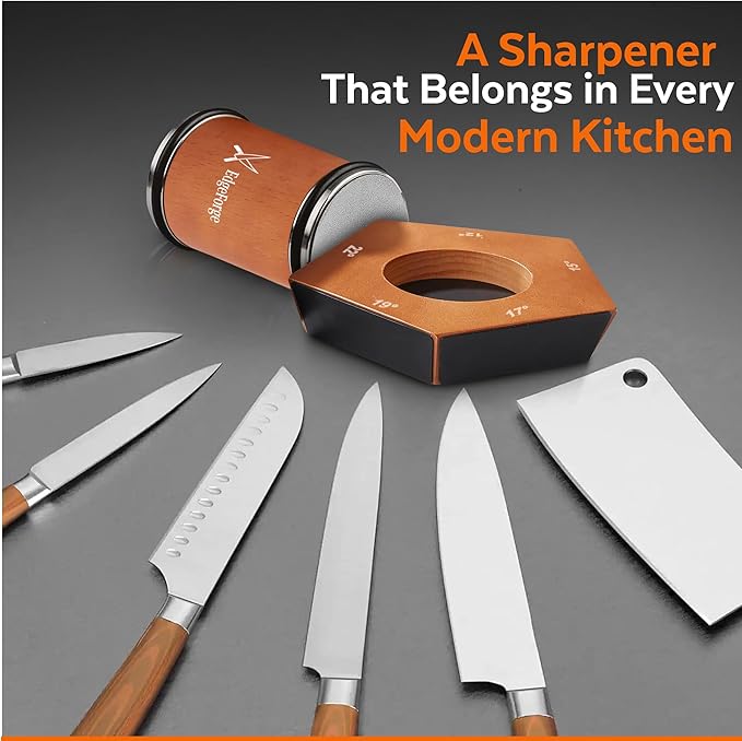 Rolling Knife Sharpener Kit – Diamond Roller Knife Sharpener with Magnetic Support, Professional Manual Sharpening System, 5-Angle Tool (12°-22°) for Kitchen & Pocket Knives - Image 4