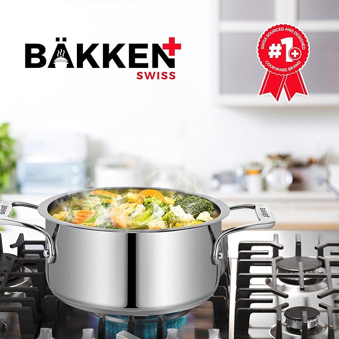 Stainless Steel Stockpot with Lid 2 Quart, Durable 18/8 Stainless Steel, Impact-Bonded Base for Even Heating, Riveted Handles, Oven & All Stove Compatible, Safe Up To 500°F (260°C) - Image 8