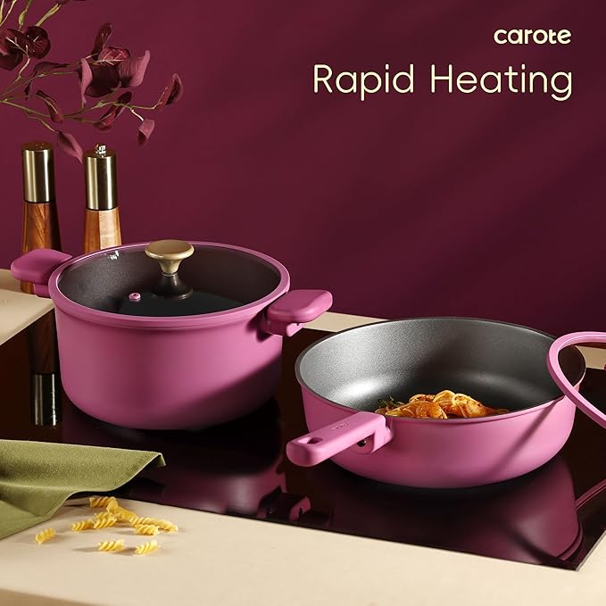 CAROTE Non Stick Pots and Pans Set, Cookware Sets Nonstick, Kitchen Cooking Set with Stay-Cool Handles,with Silicone Tools and Pot Protectors,16 Piece - Image 7