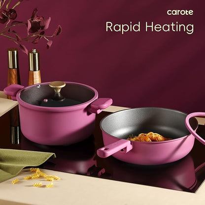 CAROTE Non Stick Pots and Pans Set, Cookware Sets Nonstick, Kitchen Cooking Set with Stay-Cool Handles,with Silicone Tools and Pot Protectors,16 Piece - Image 7