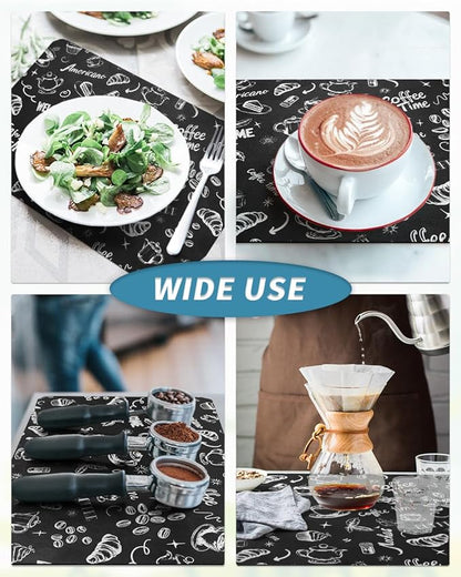 AMOAMI Coffee Mat Hide Stain Rubber Backed Absorbent Dish Drying Mat for Kitchen Counter - Fits Under Coffee Maker & Machine (17x31.5, Ink) - Image 6