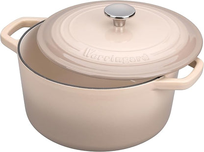VORRINGARD Enameled Cast Iron Dutch Oven Pot with Lid, for Bread Baking, Round Bread Oven- include Sourdough Bread Baking Supplies Set, 4.5QT, Latte - Image 5