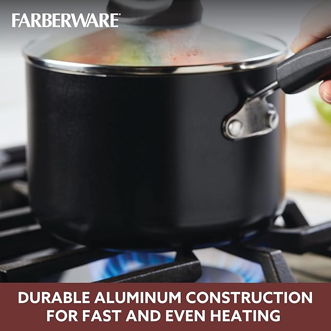 Farberware Smart Control Nonstick Sauce Pan/Saucepan with Lid, 2 Quart, Black - Image 7