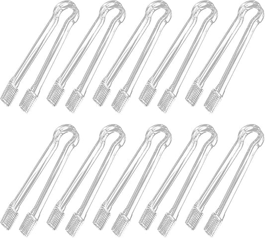 10 Pcs Plastic Buffet Serving Tongs, Clear Kitchen Tongs Mini Serving Utensil Tongs for Food Ice Salad Buffet Barbecue Cookies, 6.3 Inches
