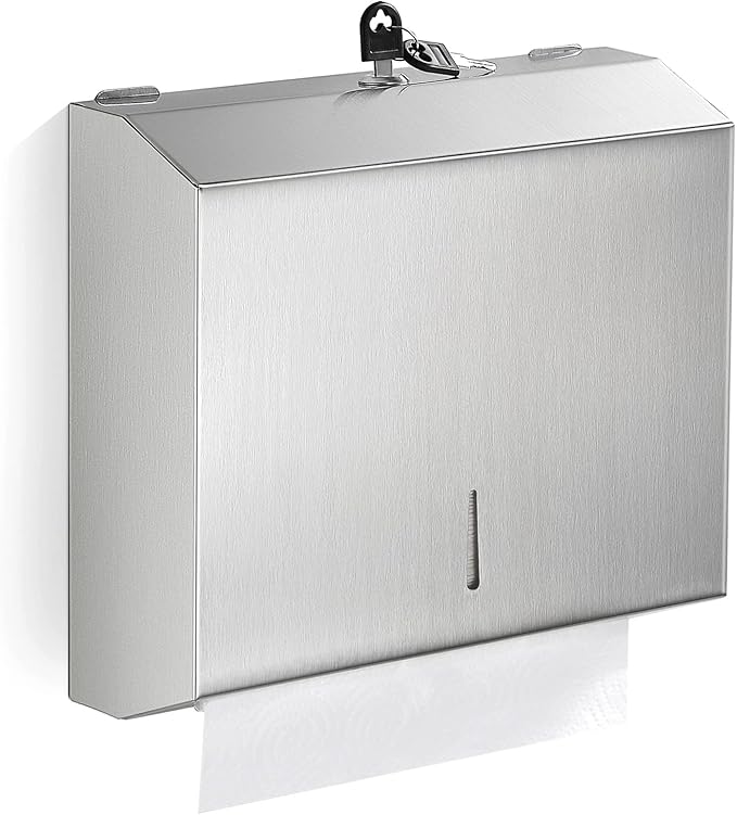 Paper Towel Dispenser Wall Mount Commercial, C Fold Multifold Hand Paper Towel Dispenser, Stainless Steel Tissue Holder by Gorlary