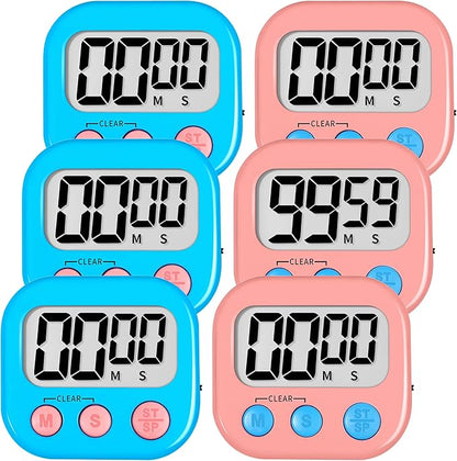 ZILLEEN Classroom Timer for Kids Teachers Digital Timers, Blue Pink 6 Pack by ZILLEEN