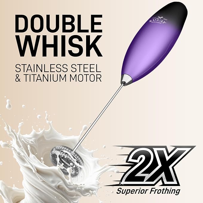 Zulay Kitchen Whisk Milk Frother with 4 Duracell Batteries - Powerful Handheld Foam Maker for Coffee, Lattes, Matcha, Hot Chocolate & Cappuccinos - Whip Creamy Froth in Seconds - Image 4