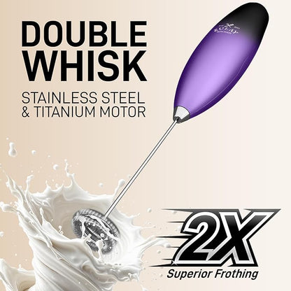 Zulay Kitchen Whisk Milk Frother with 4 Duracell Batteries - Powerful Handheld Foam Maker for Coffee, Lattes, Matcha, Hot Chocolate & Cappuccinos - Whip Creamy Froth in Seconds - Image 4