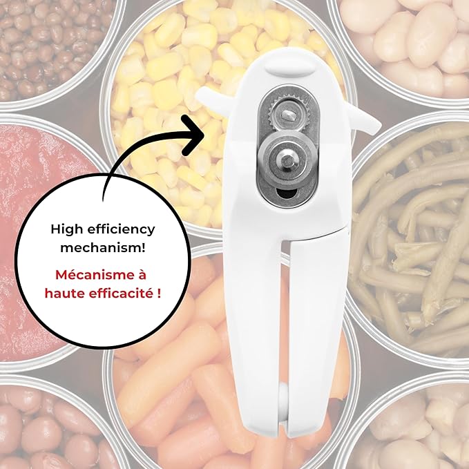 Starfrit Little Beaver Can Opener - Safe - Holds and Leaves No Sharp Edges on Lid - Comfort Grip - 3 year warranty - Red - Image 3