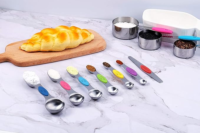 Magnetic Measuring Spoons Set and Measuring Cups Heavy Duty Stainless Steel Fits in Spice Jars for Baking & Cooking (14) - Image 6
