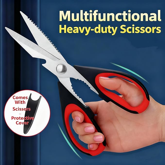 Magnificent Kitchen Scissors Heavy Duty - Multi-Purpose Kitchen Shears for Meat, Poultry, Food - Stainless Steel Cooking Scissors - Dishwasher Safe Culinary Shears - Image 5