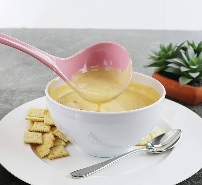 Reston Lloyd Melamine Soup Ladle Kitchen Utensil, Premium Quality Utensil with Heat Resistant Ergonomic Handle, Durable BPA-Free Plastic, 10.5 inch long, One Piece, Pink - Image 4
