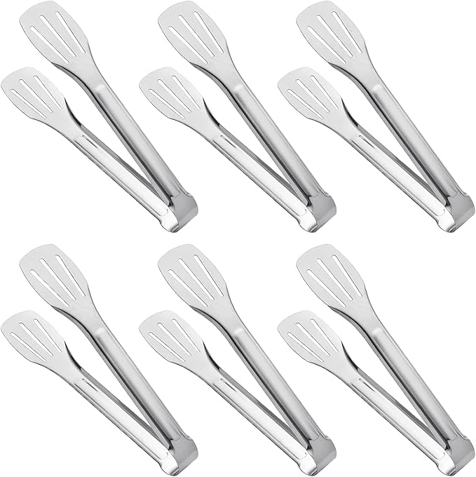 Serving Tongs Kitchen Tongs,Buffet Tongs, Stainless Steel Food Tong Serving Tong,small tongs 6 Pack (12 Inch) by Unknown