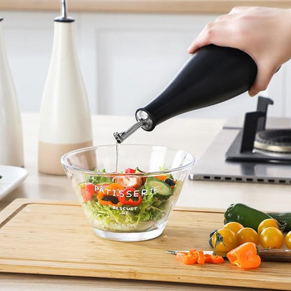 vancasso 16 Oz Ceramic Olive Oil Dispenser Bottle, Bottle Dispenser with Spout and Funnel for Kitchen,Suitable for Oil, Vinegar, Coffee Syrups & Other Liquids，BK - Image 5