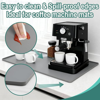 Silicone Coffee Mat, 24"X16" Heat-Resistant,Eco-friendly,Hygienic Drying Pad,Leak-Proof and Non-Slip,Removable Silicone Mat with Concave and Convex Design,（Gray 24X16） - Image 2