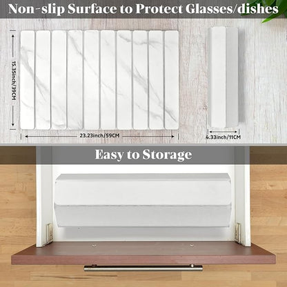 Large Stone Dish Drying Mats for Kitchen Counter, 24"(L)×16"(W) Marble-Pattern, Fast Drying Collapsible Dish Drying Mat, Eco-Friendly Absorbent Diatomaceous Earth Mats for Cups, Match Countertop - Image 2
