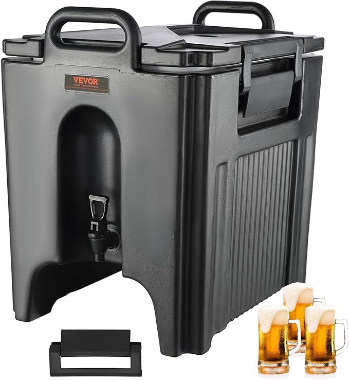 VEVOR Insulated Beverage Dispenser, 10 Gallon, Food-grade LL9450UP Hot and Cold Beverage Server, Thermal Drink Dispenser Cooler with 1.18 in PU Layer Two-Stage Faucet Handle, for Restaurant Drink Shop by VEVOR