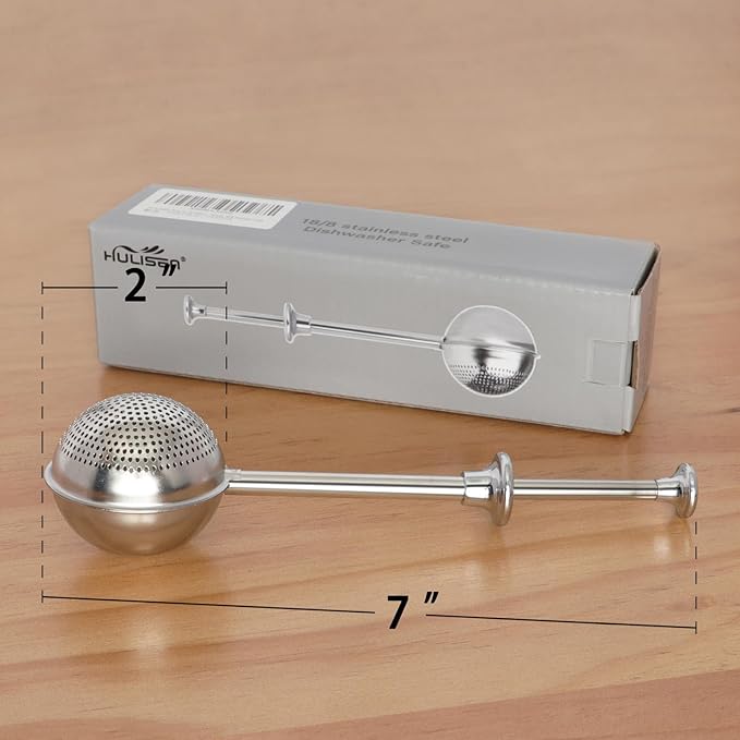 HULISEN Set of 2 Flour Duster for Baking, Powdered Sugar Shaker Duster, 18/8 Stainless Steel Pick Up and Dust Flour Sifter with Spring-operated Handle for Easy One-handed Operation - Image 8