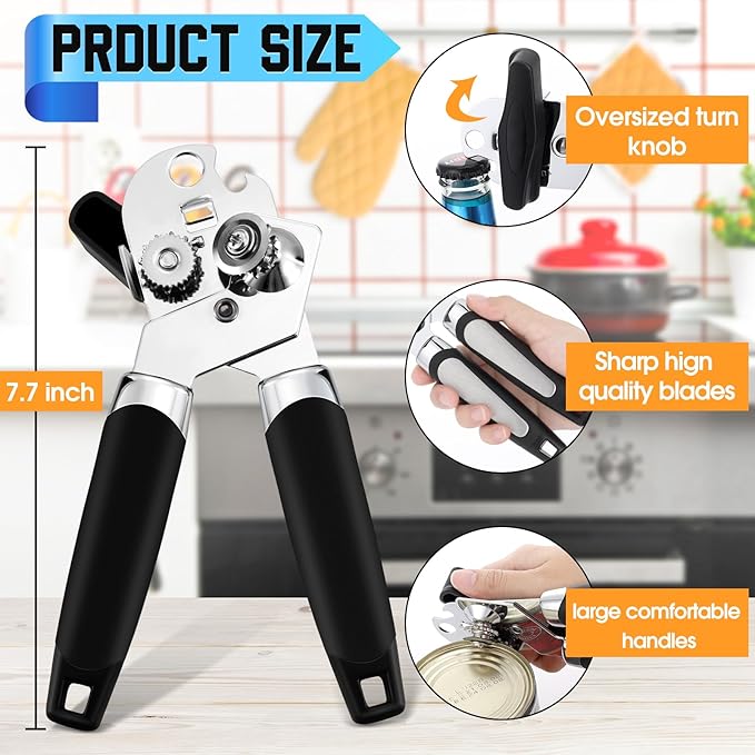 Gisafai 30 Pcs Manual Can Opener with Sharp Blade Smooth Edge Multifunctional Kitchen Gadget Handheld Openers Oversized Handheld Knob Can and Bottle Animals - Image 2