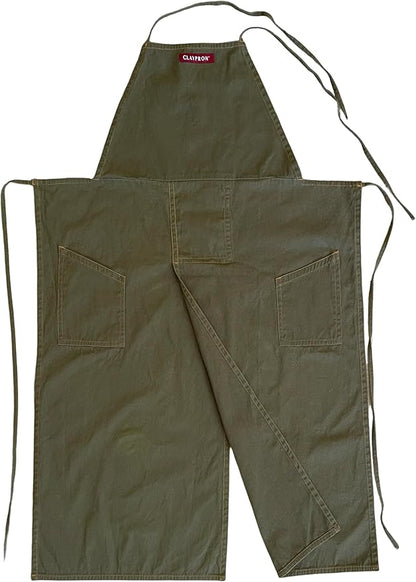 OLIVE GREEN, the original split apron for potters, chefs and gardeners