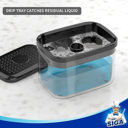 MR.SIGA Dish Soap Dispenser for Kitchen,2 in 1 Premium Sponge Holder, Dishwashing Soap Pump Dispenser for Countertop, Black - Image 5