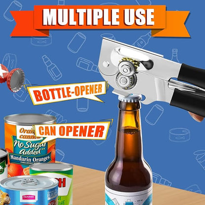 Can Opener Manual, ICEKATI Commercial Heavy Duty Can Opener for Large Cans, Folding Hand Crank with Comfortable Long Handles, Sharp Blade Smooth Edge - Image 5
