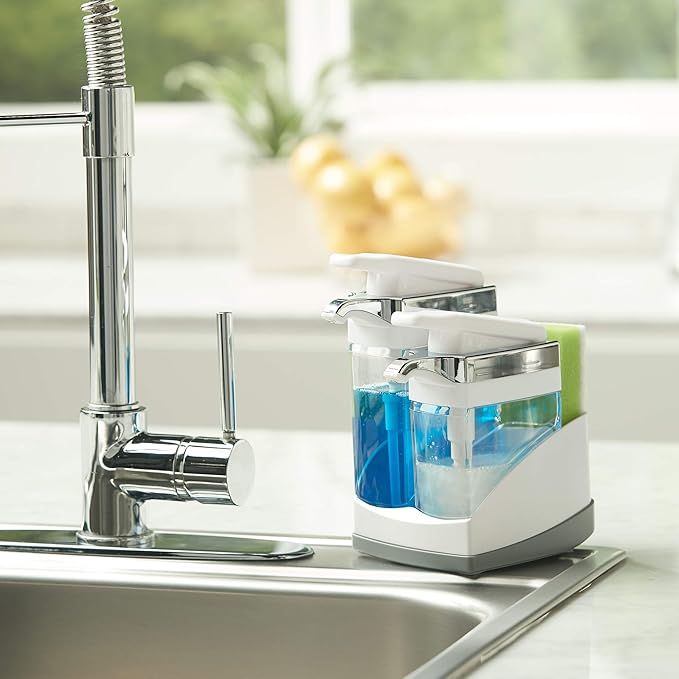 Casabella Sink Sider Duo with Sponge - White & Chrome Plating - Image 6