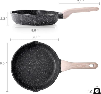 Kordisen Nonstick Frying Pan Skillet, 9.5 Inch Granite Egg Omelet Pan, Healthy and Non Toxic, Induction Compatible, PFOA Free - Image 6