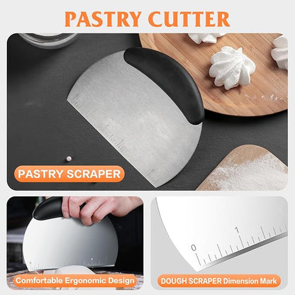 Pastry Cutter Biscuit Cutter Dough Cutters, Stainless Steel Butter Pastry Cutter Tool, Pastry Blender Baking Dough Tools, Round Biscuit Cutters, Sturdy & Long-Lasting, Gift Package (3 Pcs/Set) - Image 2