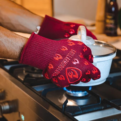 Grill Armor Oven Gloves with Fingers – 932°F Heat, Fire & Cut Resistant Mitts for BBQ, Grill, Cooking, Grilling, Baking, Smoker & Fire Pit - Image 3