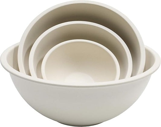 Chef Craft Eco Bamboo Fiber Mixing Bowl Set, 4 Piece, Natural