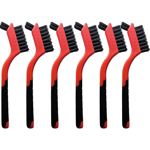 6-Pack Nylon Cleaning Brushes - Non-Scratch Nylon Bristles for Delicate Surfaces & Daily Cleaning | Ergonomic Grip with Mini Head & Hanging Hole by XDMTWLKJ