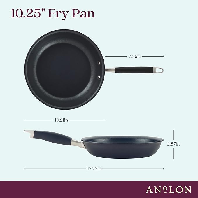 Anolon Advanced Home Hard Anodized Nonstick Skillet, 10.25 Inch – 10 Inch Fry Pan, Non Stick Saute Pan, Durable Cooking Skillet - Onyx - Image 2