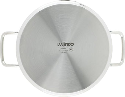 Winco Heavy-Duty Stainless Steel Stock Pot with Cover, 8 Quart - Image 4