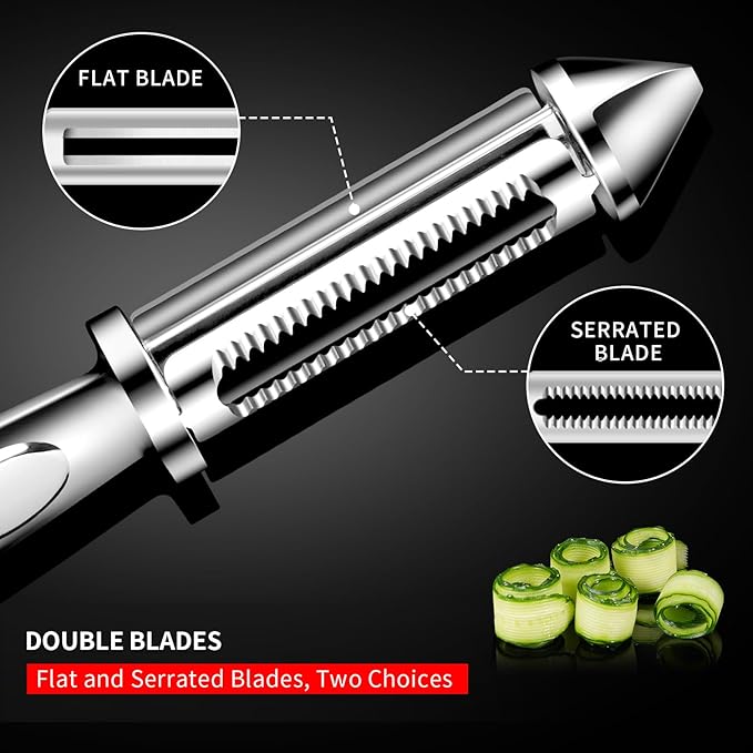 MAD SHARK Ultra Sharp Vegetable Peelers for Kitchen Fruit Apple Potato Peelers,Design with Ergonomic Non-Slip Handle, Y+I Shaped Stainless Steel Serrated(2pc） - Image 5