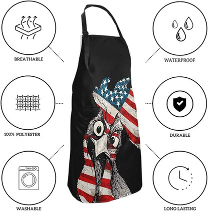 Funny Apron Polyester Grooming Aprons with Pocket for Cooking Kitchen Grilling Adults