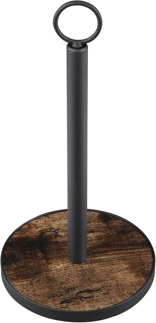 OROPY Paper Towel Holder Countertop with Heavy Duty Wood Base, Farmhouse Paper Towel Roll Stand for Kitchen Counter fits Standard and Jumbo Size Paper Towels (Brown) by OROPY