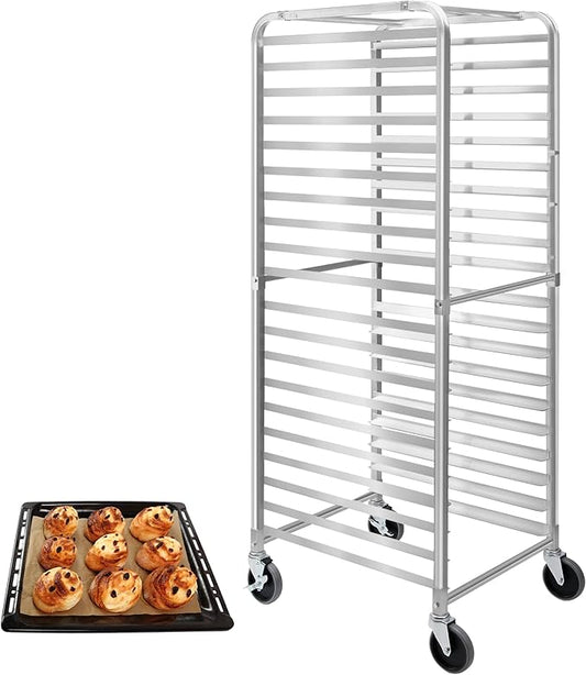 Bun Pan Rack, 20 Tier Bakery Rack with Wheels, Aluminum Sheet Pan Rack & Speed Rack for Full/Half Sheets, 26x20x70, for Home and Kitchen, Restaurant by Unknown