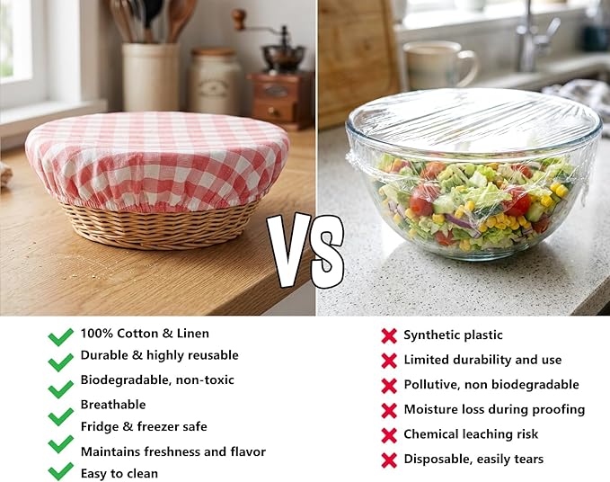 Reusable Bowl Covers, 5 Size Stretch Cloth Bowl Covers for Bread Proofing, cloth Fabric bowl Cover for Food Fruits Leftover (O)