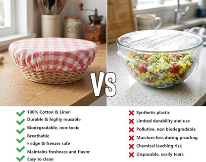 Reusable Bowl Covers, 5 Size Stretch Cloth Bowl Covers for Bread Proofing, cloth Fabric bowl Cover for Food Fruits Leftover (O)